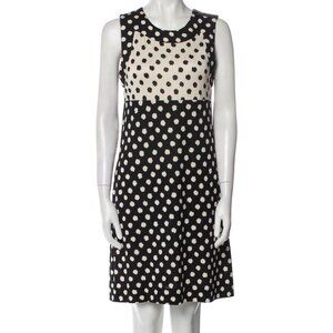 DIANE VON FURSTENBERG Black & Ivory Silk Knit Dress - Size 4